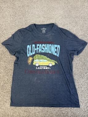 National Lampoon Shirt Mens M Blue Old-Fashioned Christmas Vacation Movie